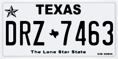 TX license plate DRZ7463