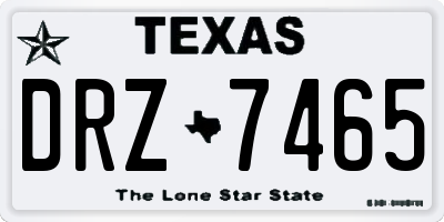 TX license plate DRZ7465
