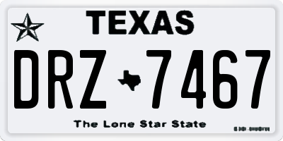 TX license plate DRZ7467
