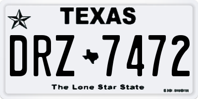 TX license plate DRZ7472