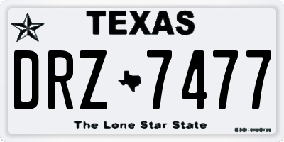TX license plate DRZ7477