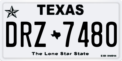 TX license plate DRZ7480