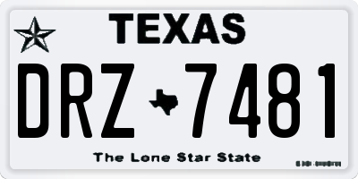 TX license plate DRZ7481