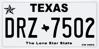 TX license plate DRZ7502