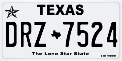 TX license plate DRZ7524