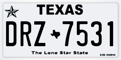 TX license plate DRZ7531