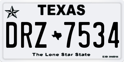 TX license plate DRZ7534