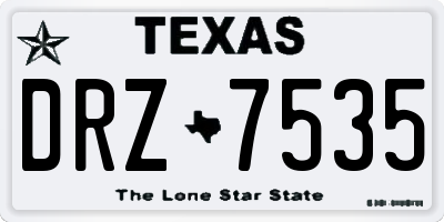 TX license plate DRZ7535