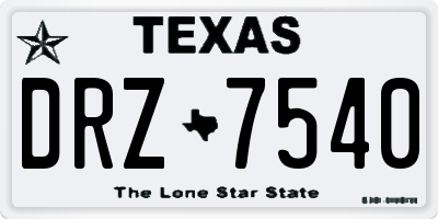 TX license plate DRZ7540