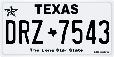 TX license plate DRZ7543
