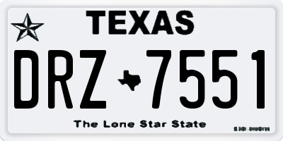 TX license plate DRZ7551