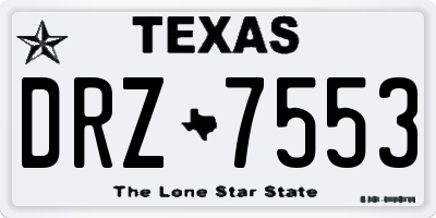 TX license plate DRZ7553