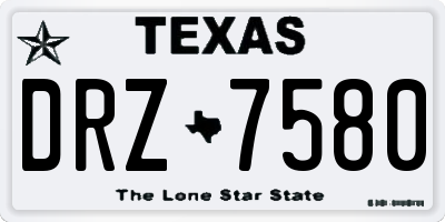 TX license plate DRZ7580