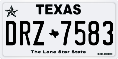 TX license plate DRZ7583