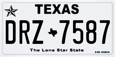 TX license plate DRZ7587