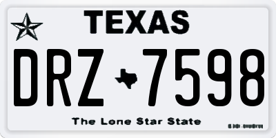 TX license plate DRZ7598