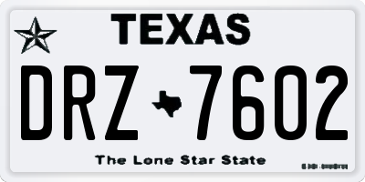 TX license plate DRZ7602