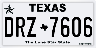 TX license plate DRZ7606