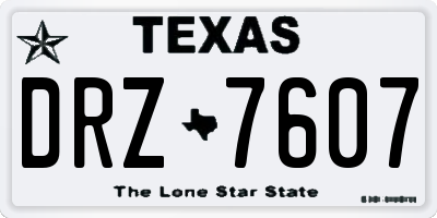 TX license plate DRZ7607