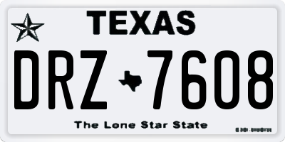 TX license plate DRZ7608