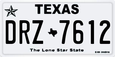 TX license plate DRZ7612