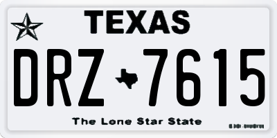 TX license plate DRZ7615