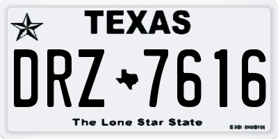 TX license plate DRZ7616