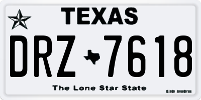 TX license plate DRZ7618