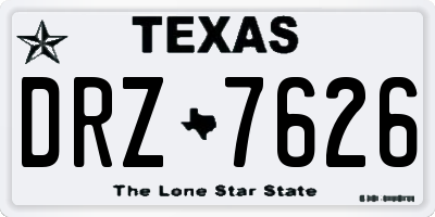 TX license plate DRZ7626