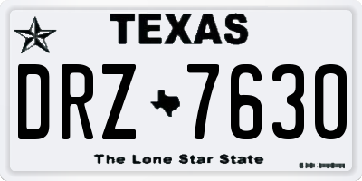 TX license plate DRZ7630