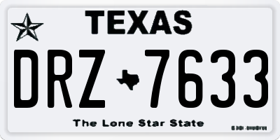 TX license plate DRZ7633