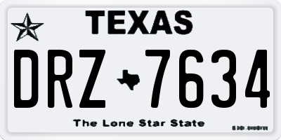 TX license plate DRZ7634