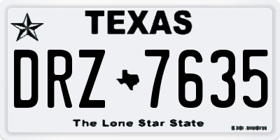 TX license plate DRZ7635