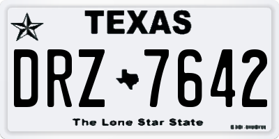 TX license plate DRZ7642
