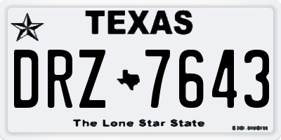 TX license plate DRZ7643