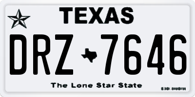 TX license plate DRZ7646