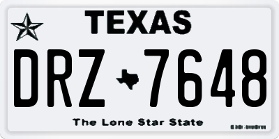 TX license plate DRZ7648