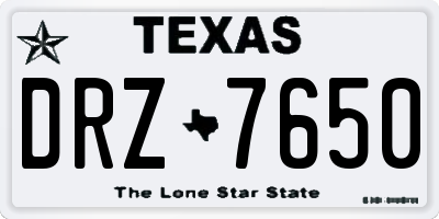 TX license plate DRZ7650