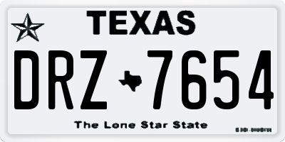 TX license plate DRZ7654