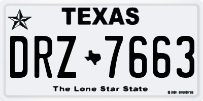 TX license plate DRZ7663