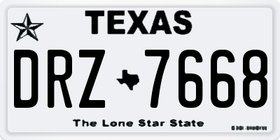 TX license plate DRZ7668