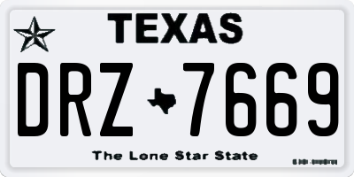 TX license plate DRZ7669