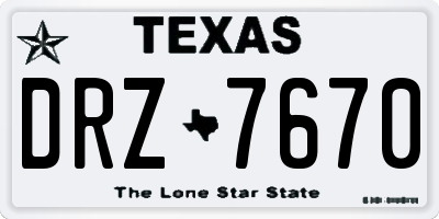 TX license plate DRZ7670