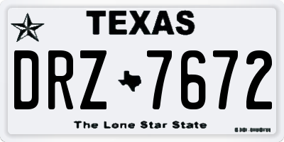 TX license plate DRZ7672