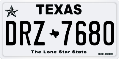 TX license plate DRZ7680