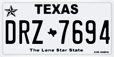 TX license plate DRZ7694