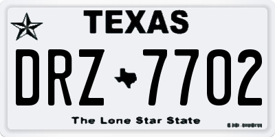 TX license plate DRZ7702