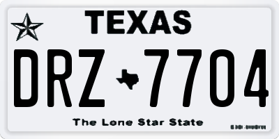 TX license plate DRZ7704