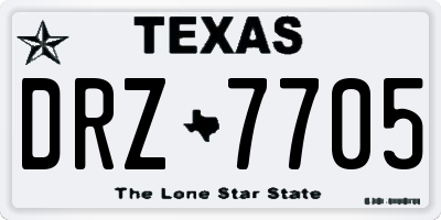 TX license plate DRZ7705