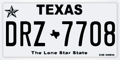 TX license plate DRZ7708